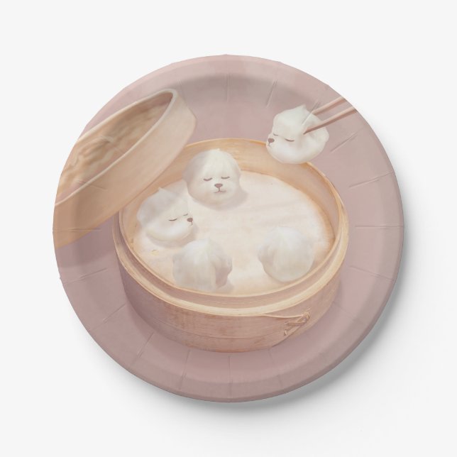 Plato De Papel Canto sonriente - Delight Xiao Long Bao (Anverso)
