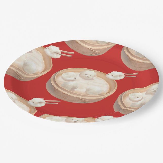 Plato De Papel Canto sonriente - Delight Xiao Long Bao (Angular)