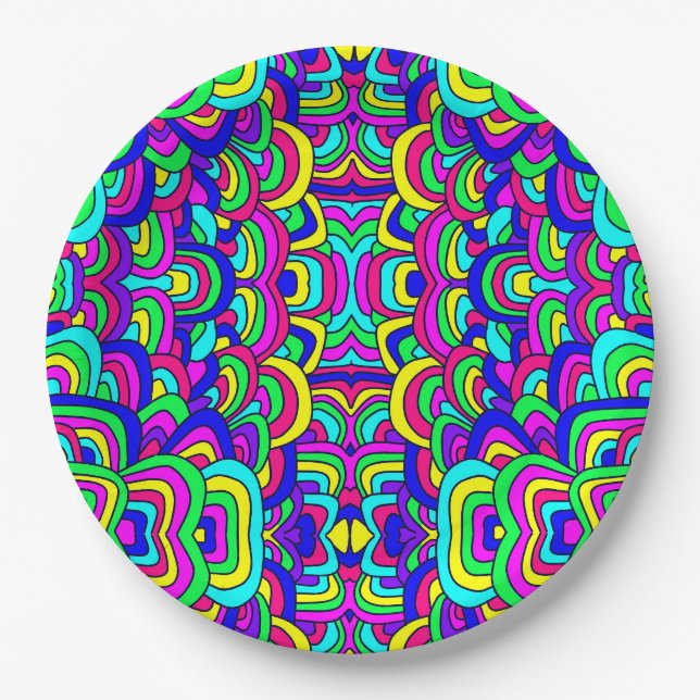Plato De Papel Caos colorido 5 (Anverso)