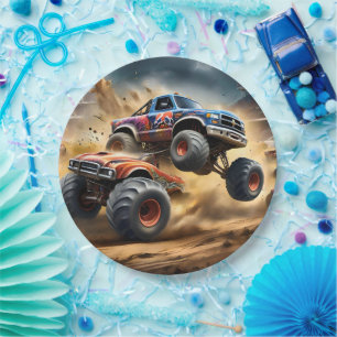 Plato De Papel Caos en las ruedas: Monster Truck Smash Derby,