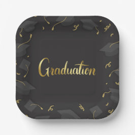 Plato De Papel Cap & Confetti Graduation