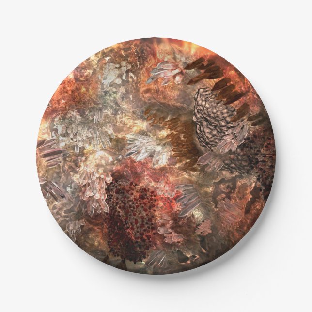 Plato De Papel Capas de cristales con matiz rústico (Anverso)