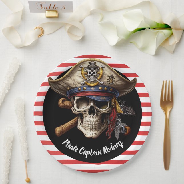 Plato De Papel Capitán de Piratas (Boda)