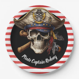 Plato De Papel Capitán de Piratas