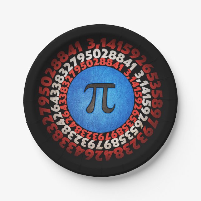 Plato De Papel Capitán Pi Superhéroe Shield Nerdy Math Pi Day     (Anverso)