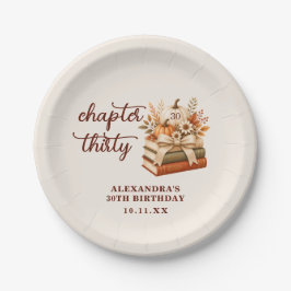 Plato De Papel Capítulo 30 Cumpleaños 30 de Otoño Calabaza Biblio