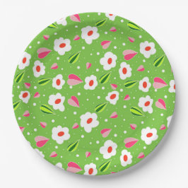 Plato De Papel Capricho de pradera primaveral