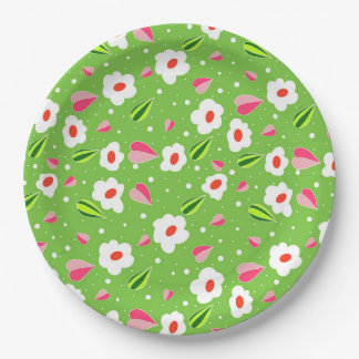 Plato De Papel Capricho de pradera primaveral