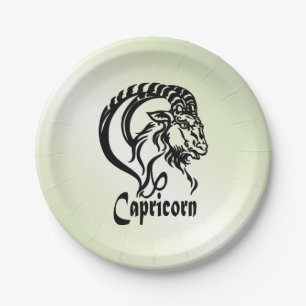 Plato De Papel Capricornio del mar Cabra Zodiac Verde