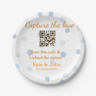 Plato De Papel Capturar el amor añadir QR escanear subir imagen a