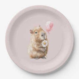Plato De Papel Capybara Birthday Plate • Cute Animal Party Supply