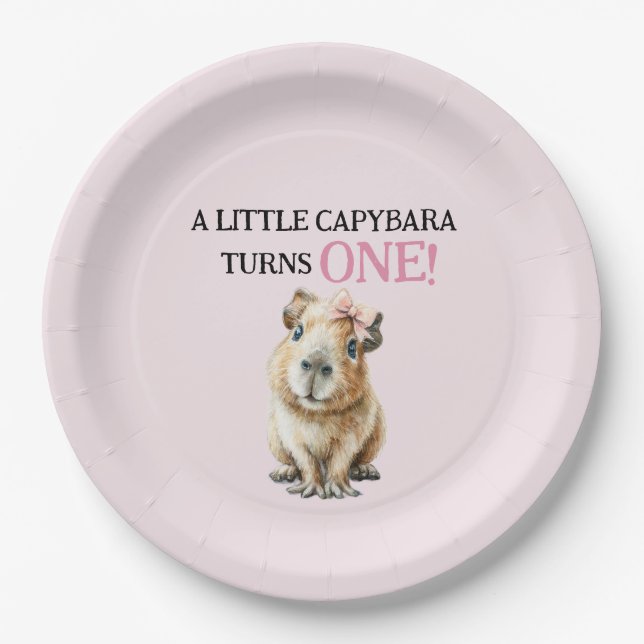Plato De Papel Capybara First Birthday  (Anverso)