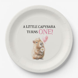 Plato De Papel Capybara First Birthday
