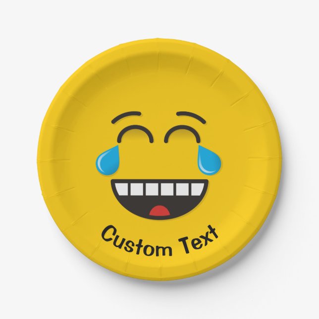 Plato De Papel Cara con lágrimas de papel de alegría (Anverso)