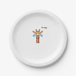 Plato De Papel cara de jirafa feliz de emoji