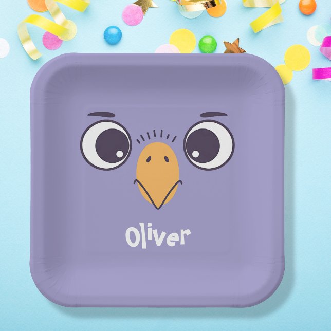 Plato De Papel Cara de Pájaro Divertida con Ojos Grandes (Subido por el creador)