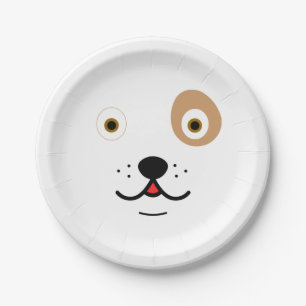 Plato De Papel Cara de perro cortada