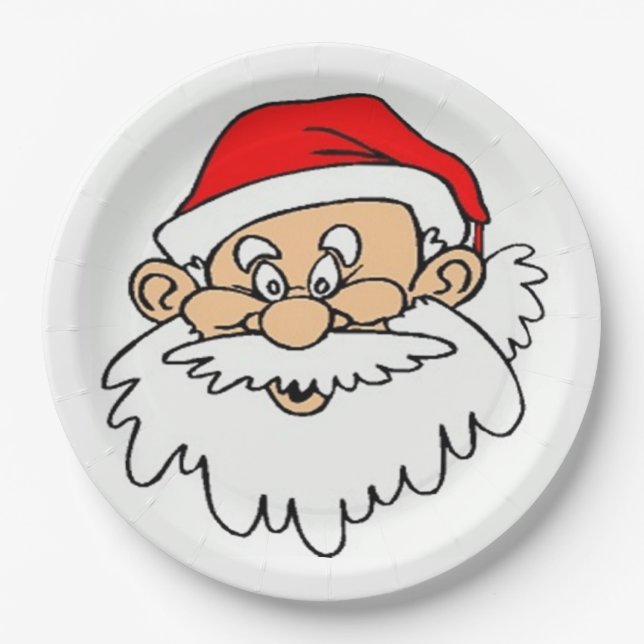 PLATO DE PAPEL CARA DE SANTA CLAUS (Anverso)