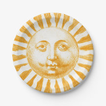 Cara de sol amarilla de oro de época antigua