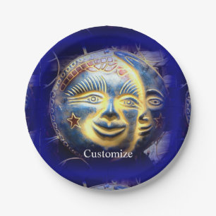 Plato De Papel Cara de sol/ luna Thunder_Cove