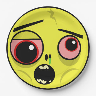 Plato De Papel Cara del zombi