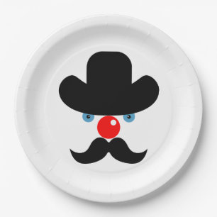 Plato De Papel Cara divertida de payaso