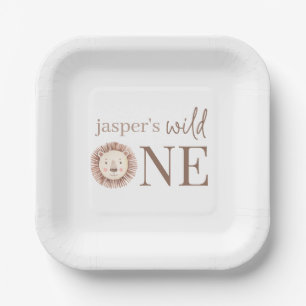 Plato De Papel Cara salvaje de un león