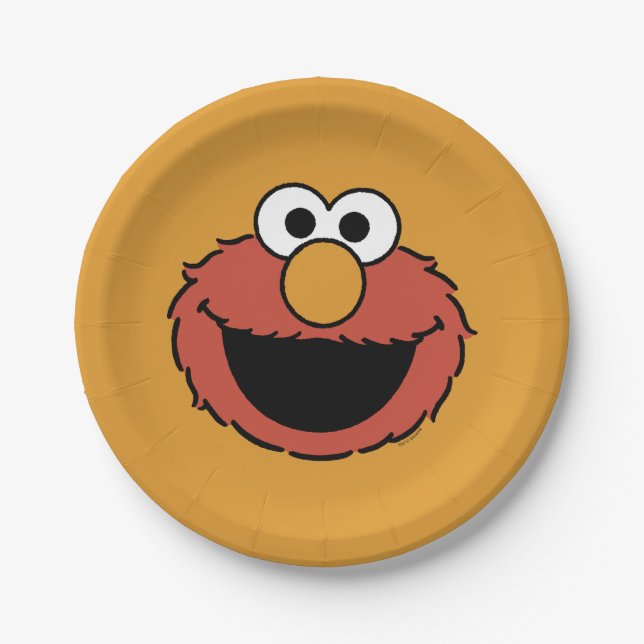 Plato De Papel Cara sonriente de Elmo (Anverso)