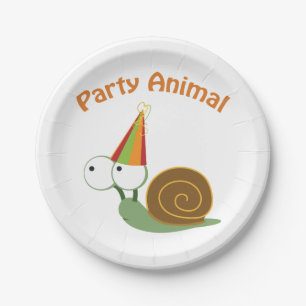 Plato De Papel Caracol animal Fiesta