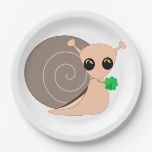 Plato De Papel Caracol con placas de papel de arrastre afortunado