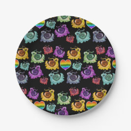 Plato De Papel Caracoles arcoiris