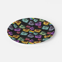 Plato De Papel Caracoles arcoiris