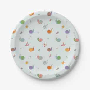 Plato De Papel Caracoles divertidos
