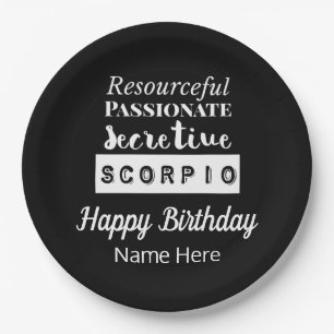 Plato De Papel Características de la diversión de Scorpio Zodiac