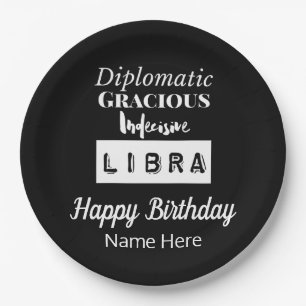 Plato De Papel Características del Divertido de Libra Zodiac Cump