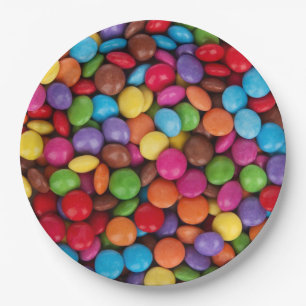 Plato De Papel Caramelo del botón