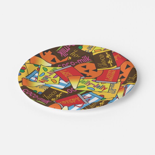 Plato De Papel Caramelos de Halloween (Angular)
