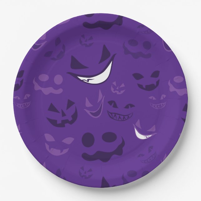 Plato De Papel Caras espeluznantes (Anverso)