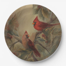 Plato De Papel Cardenales