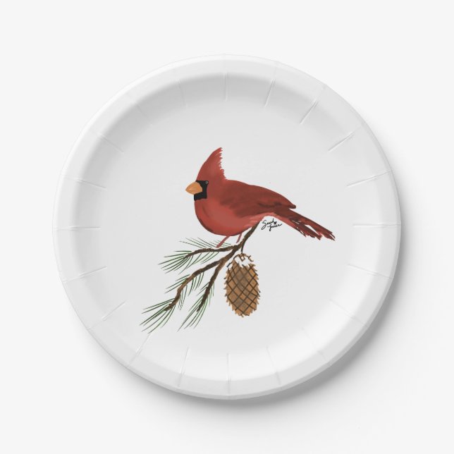Plato De Papel Cardinal (Anverso)