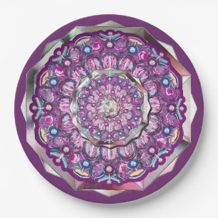 Plato De Papel Cardinal Red Rosace