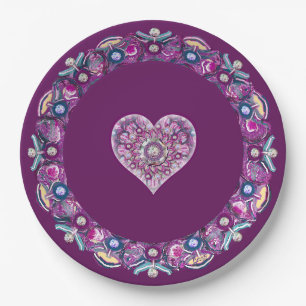 Plato De Papel Cardinal Red Rosace