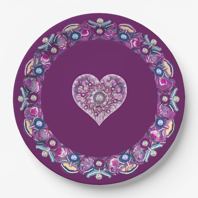 Plato De Papel Cardinal Red Rosace (Anverso)