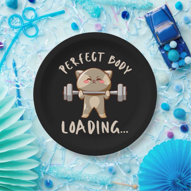 Plato De Papel Carga perfecta del cuerpo... (Fiesta)