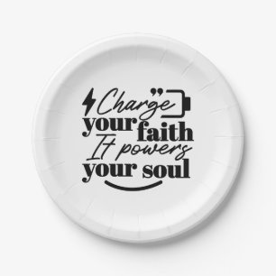 Plato De Papel Carga Tu Fe – Cita Inspiradora Cristiana