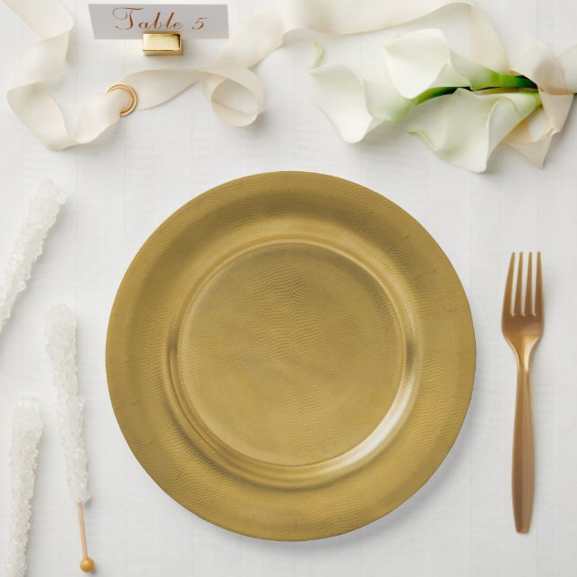 Plato De Papel Cargador de oro (Boda)