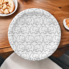 Plato De Papel Caricatura de elefante