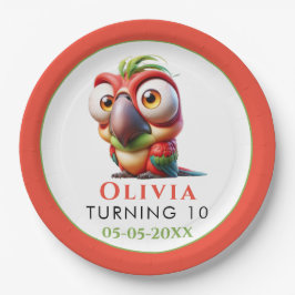 Plato De Papel Caricaturas de loro mágico primer cumpleaños