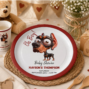 Plato De Papel Caricaturas de perro lindos para baby shower de ni