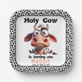 Plato De Papel Caricaturas de vacas sagradas Soy una vacante prim